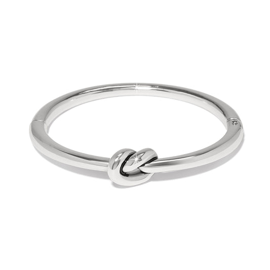 Womens Brighton Interlok Single Knot Hinged Bangle in Silver