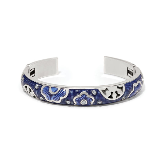 Womens Brighton Flora Double Hinged Bangle Bracelet In Blue