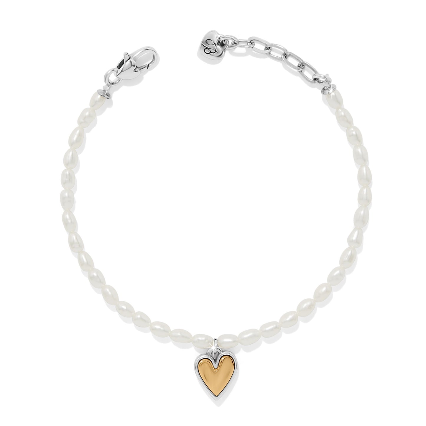 Womens Brighton Cascade Embrace Pearl Heart Bracelet