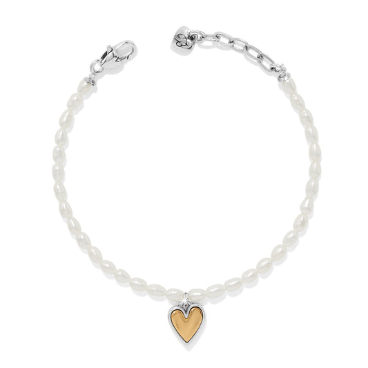 Womens Brighton Cascade Embrace Pearl Heart Bracelet