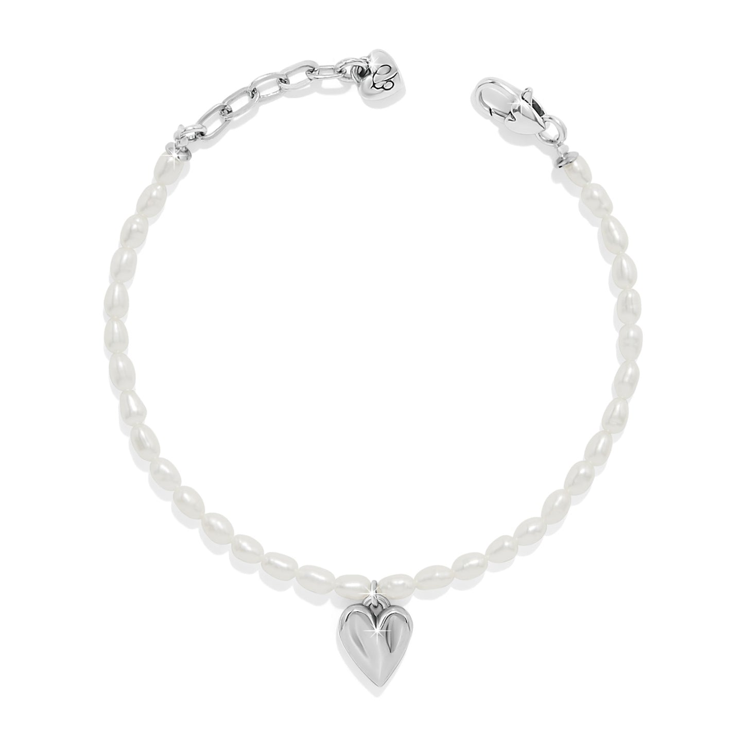 Womens Brighton Cascade Embrace Pearl Heart Bracelet