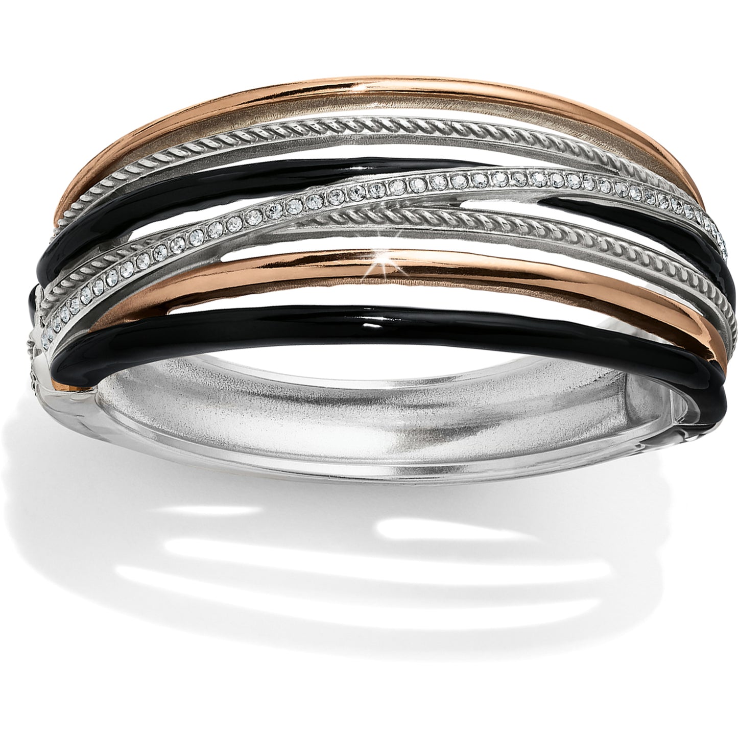 Womens Brighton Neptune's Rings Black Hinged Bangle