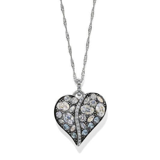 Womens Brighton Trust Your Journey Heart Necklace in Silver-Sky