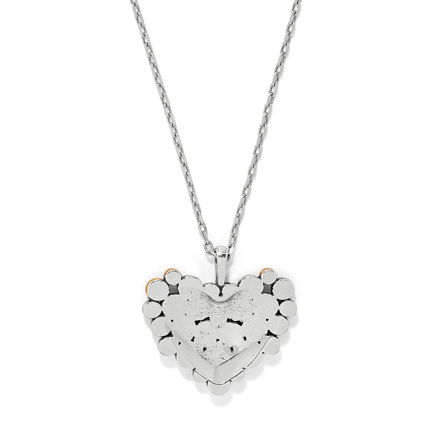 Womens Brighton Pebble Edge Heart Necklace