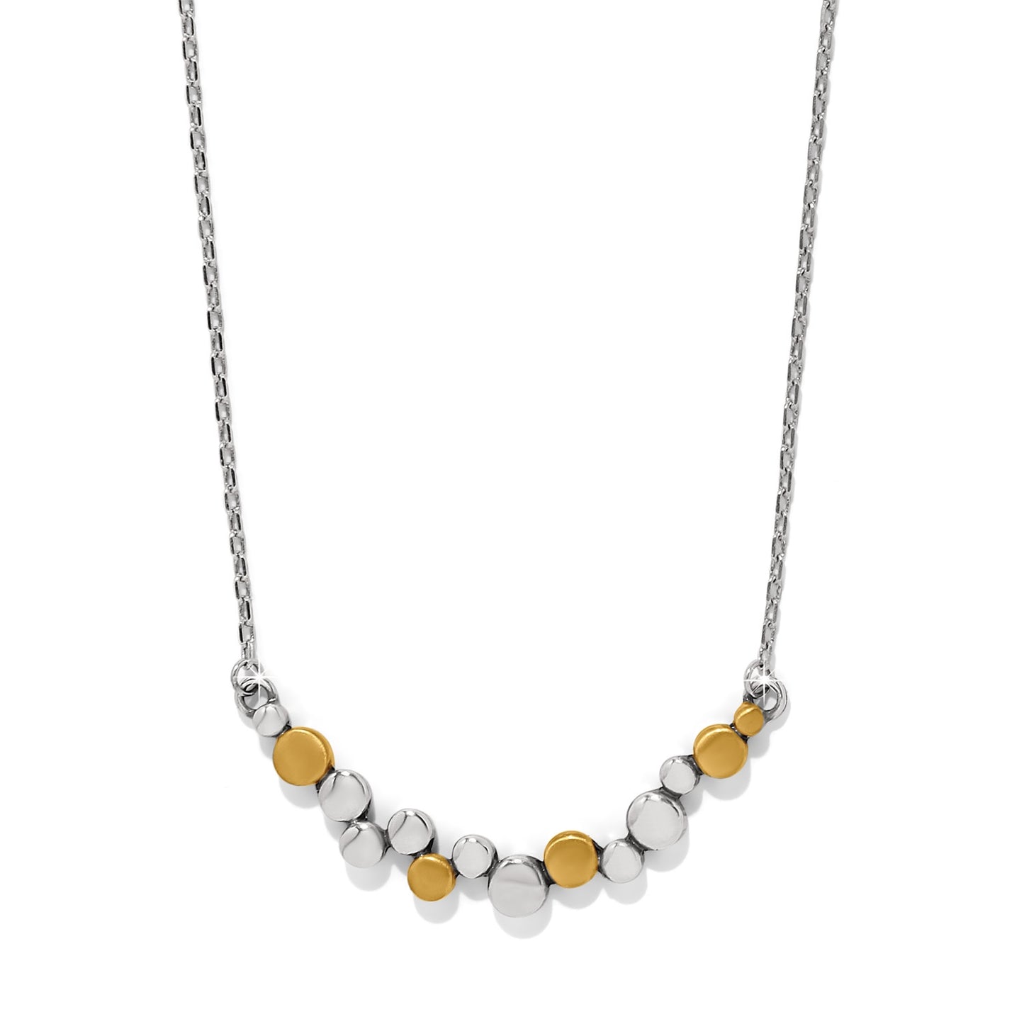 Womens Brighton Pebble Edge Crescent Bar Necklace