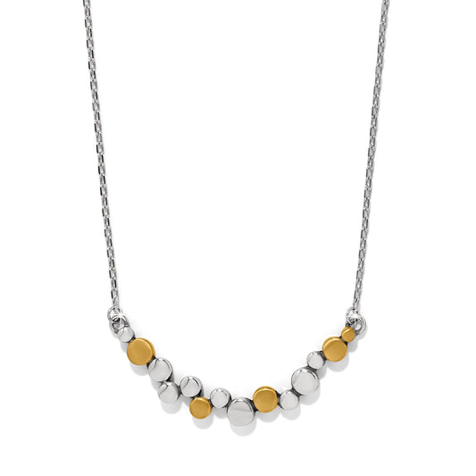 Womens Brighton Pebble Edge Crescent Bar Necklace