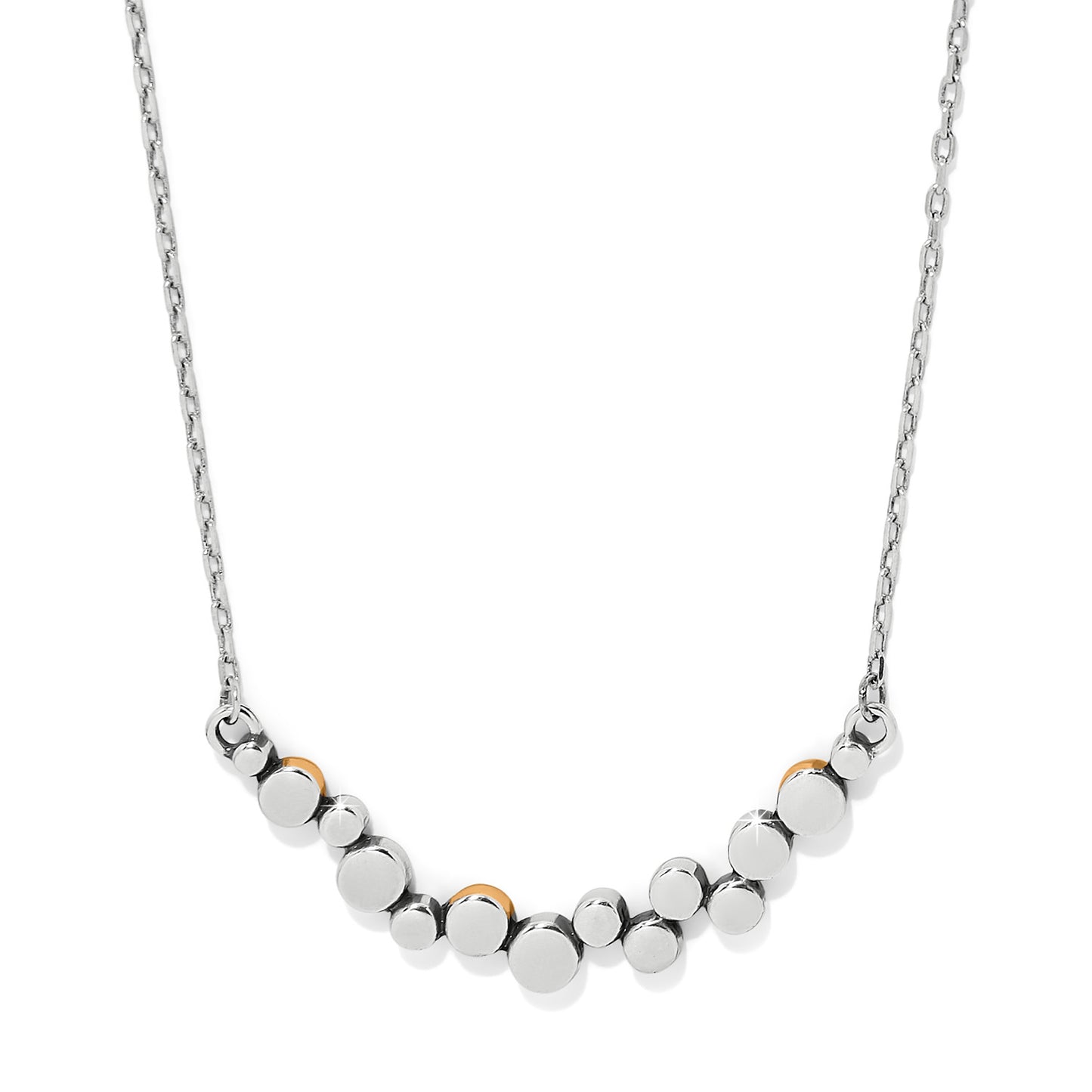 Womens Brighton Pebble Edge Crescent Bar Necklace
