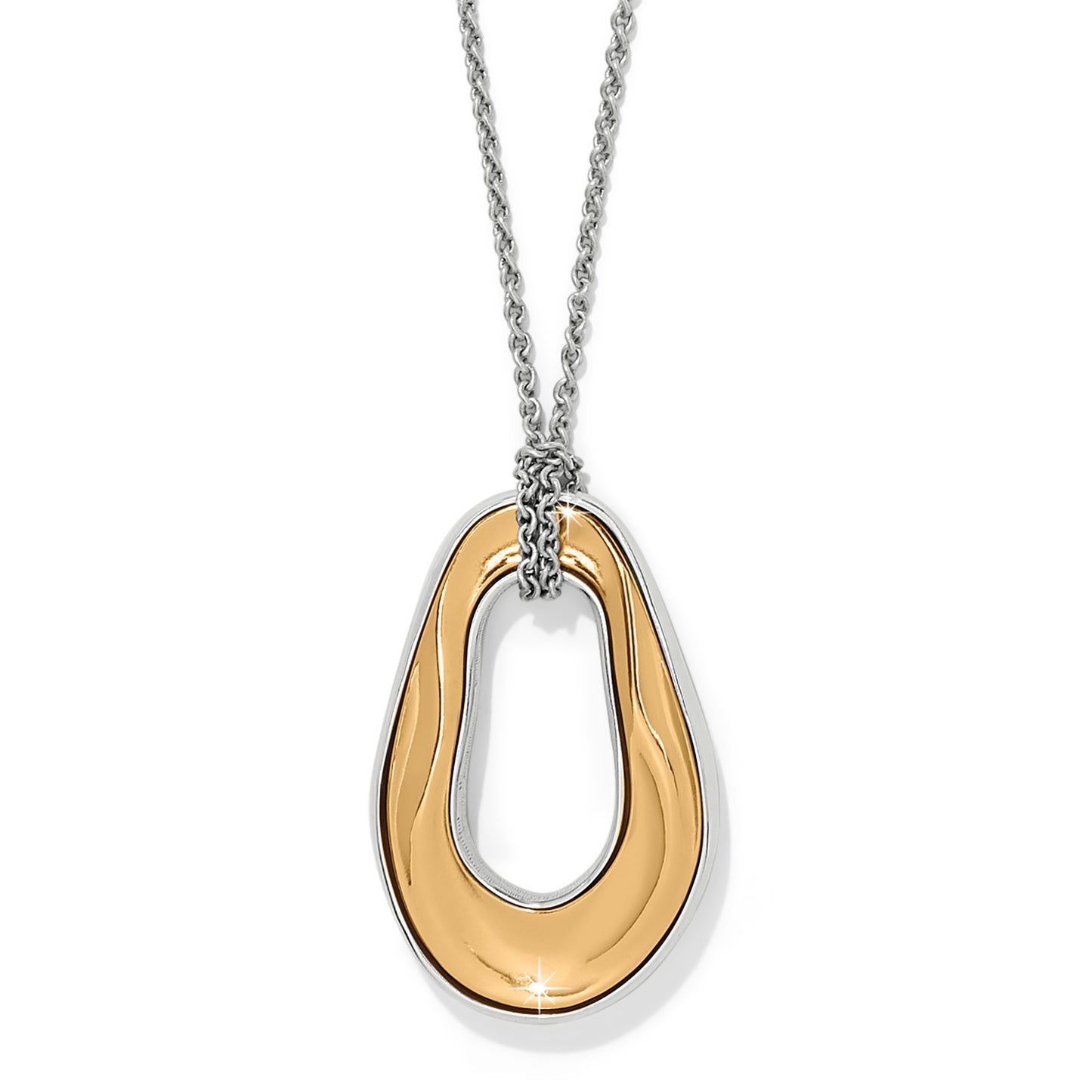 Womens Brighton Cascade Two Tone Oval Necklace