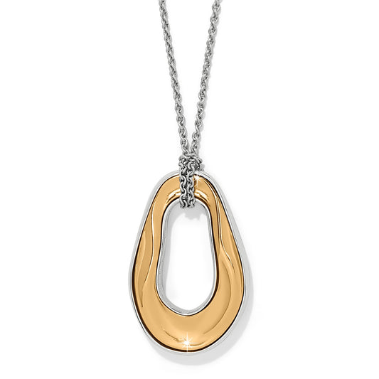 Womens Brighton Cascade Two Tone Oval Necklace