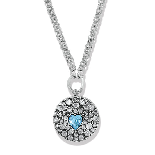 Womens Brighton Mystery Of Love Heart Necklace Silver-Aqua