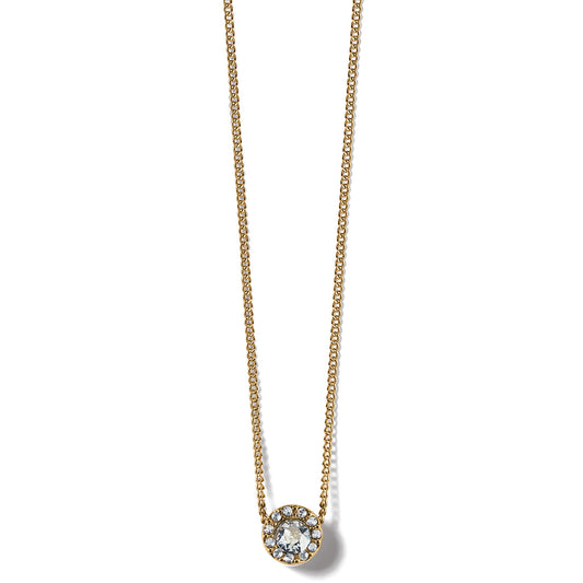 Womens Brighton Illumina Solitaire Necklace in Gold