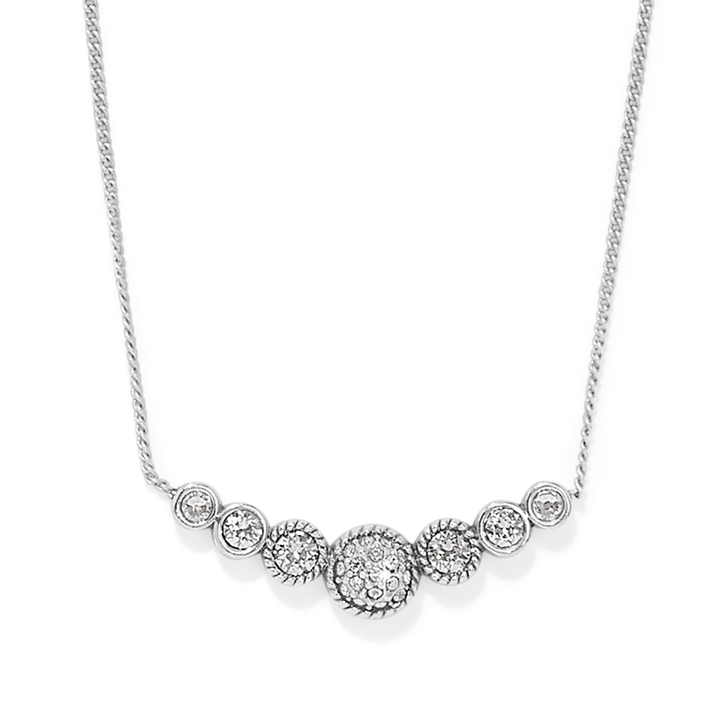 Womens Brighton Illumina Celeste Bar Necklace in Silver