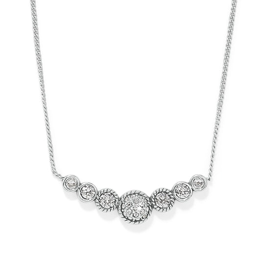 Womens Brighton Illumina Celeste Bar Necklace in Silver