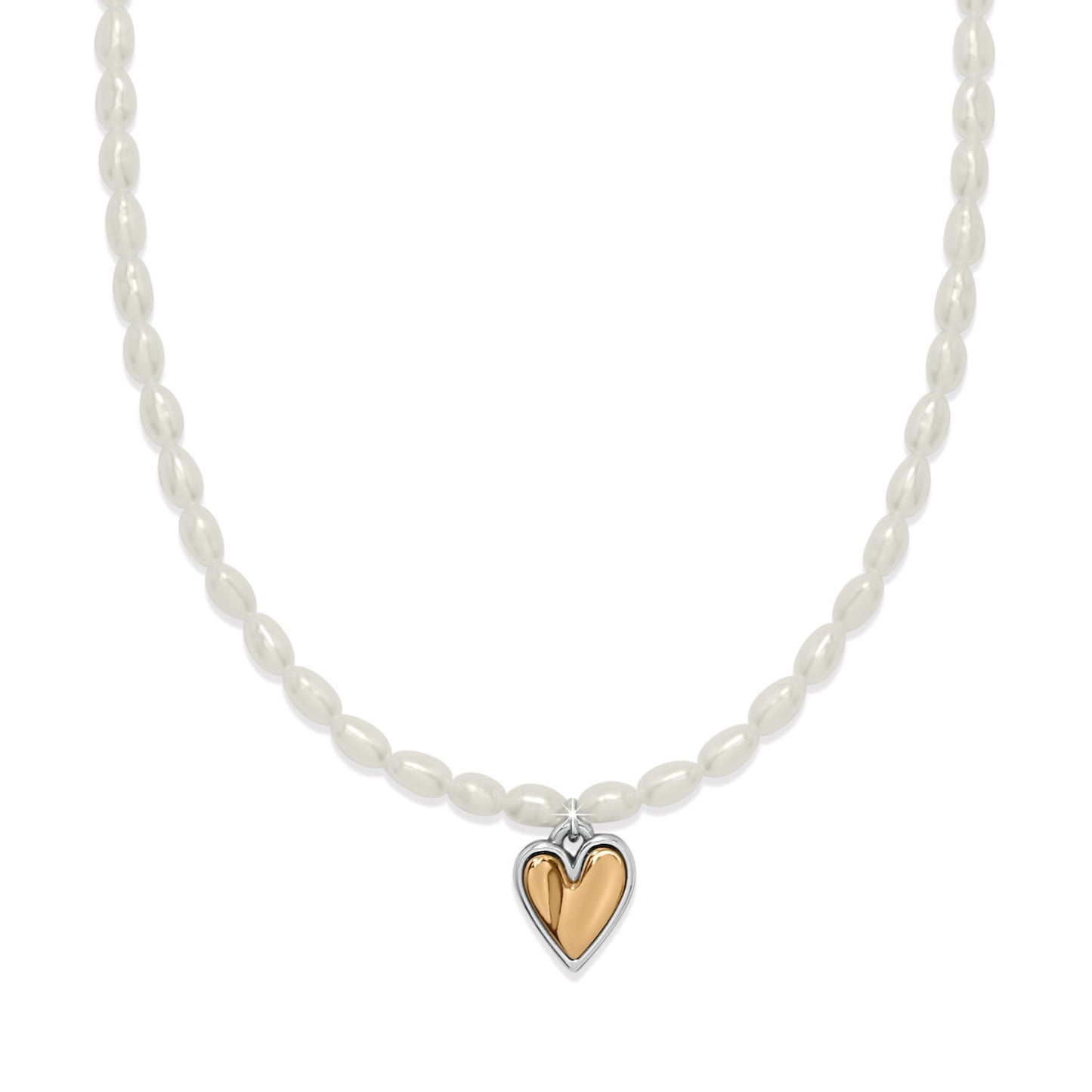 Womens Brighton Cascade Embrace Pearl Heart Necklace