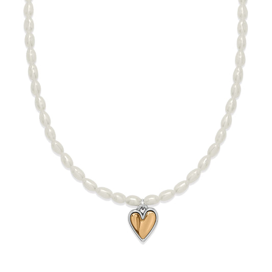 Womens Brighton Cascade Embrace Pearl Heart Necklace