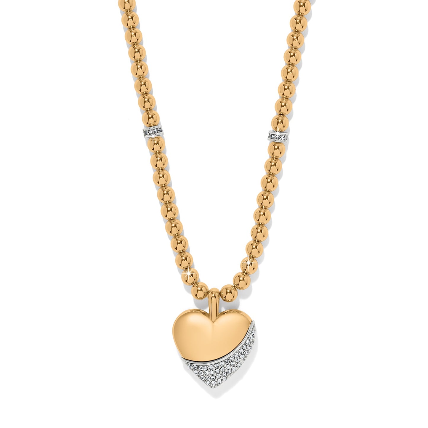 Womens Brighton Meridian Petite Wave Heart Necklace in Gold
