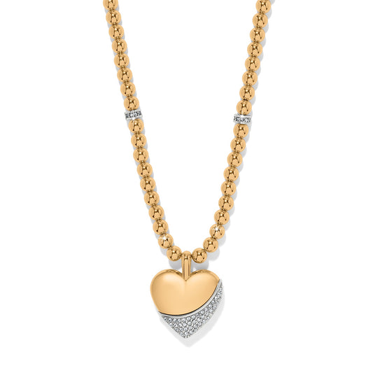 Womens Brighton Meridian Petite Wave Heart Necklace in Gold