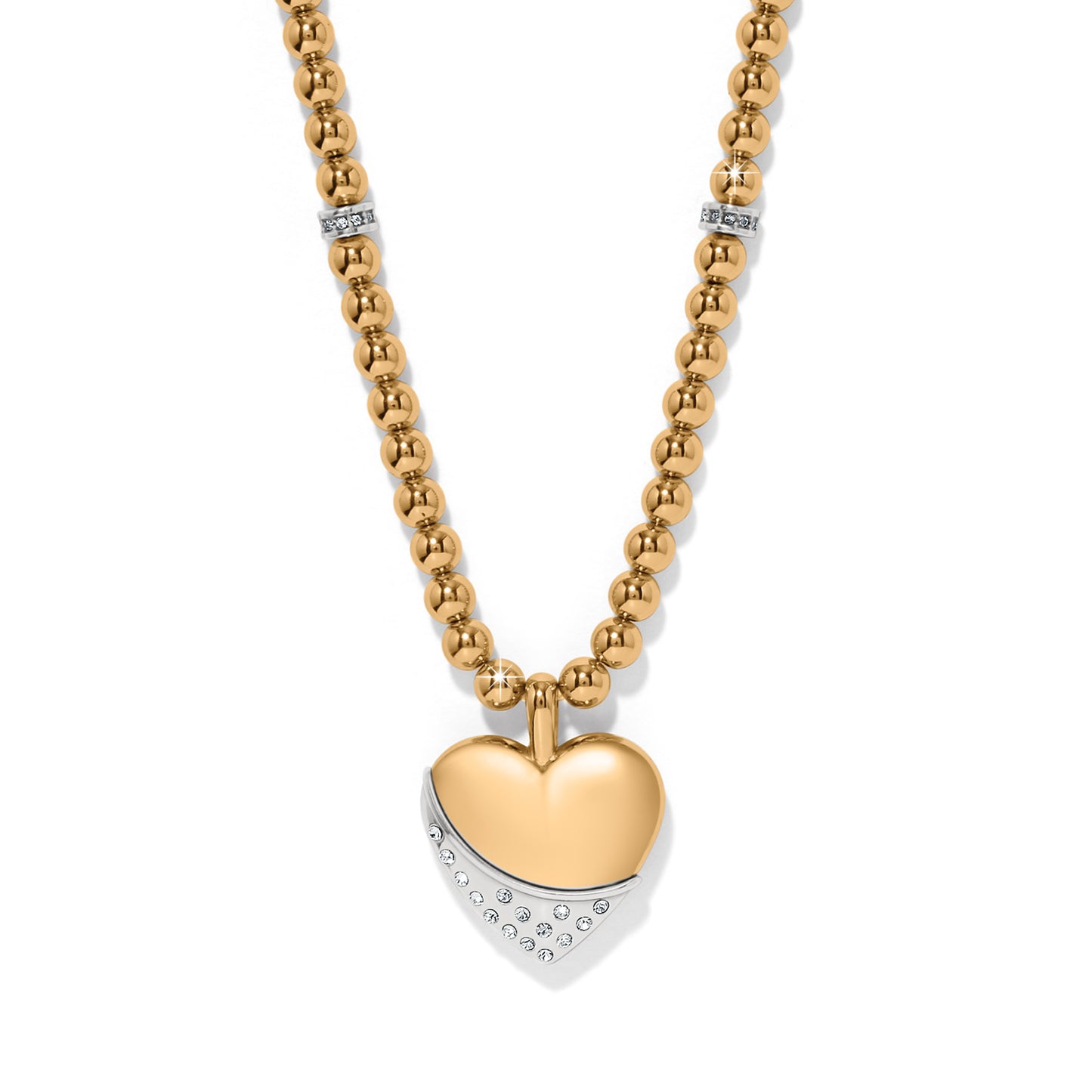 Womens Brighton Meridian Petite Wave Heart Necklace in Gold