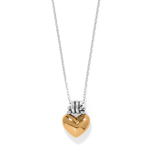 Womens Brighton Interlok Love Knot Heart Necklace 2 Tone