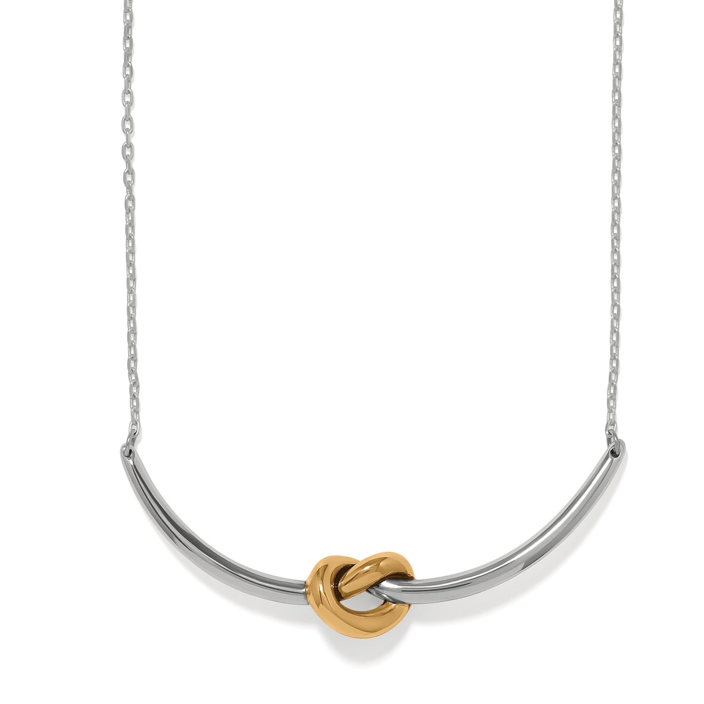 Womens Brighton Two Tone Interlok Single Knot Necklace