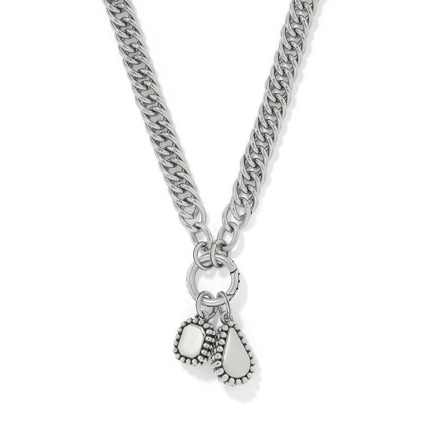 Womens Brighton Twinkle Luxe Charm Link Necklace in Silver/Blue