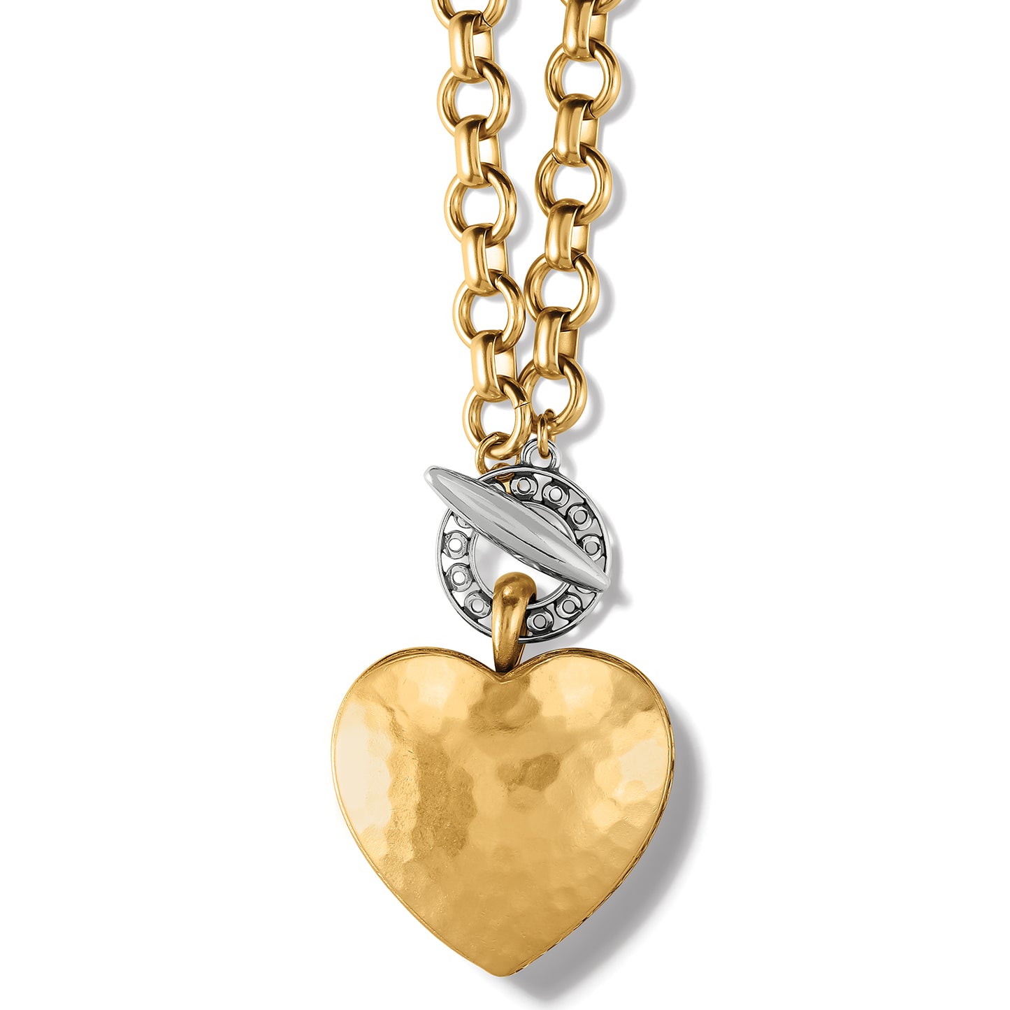 Womens Brighton Inner Circle Heart Toggle Necklace Two-Tone