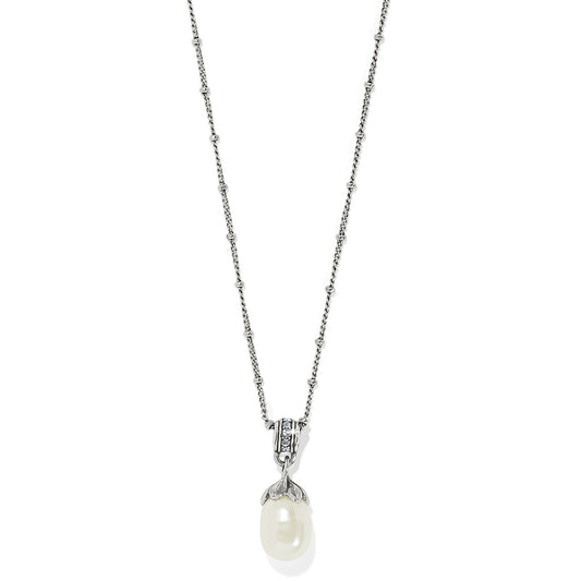 Womens Brighton Everbloom Pearl Drop Necklace in Silver