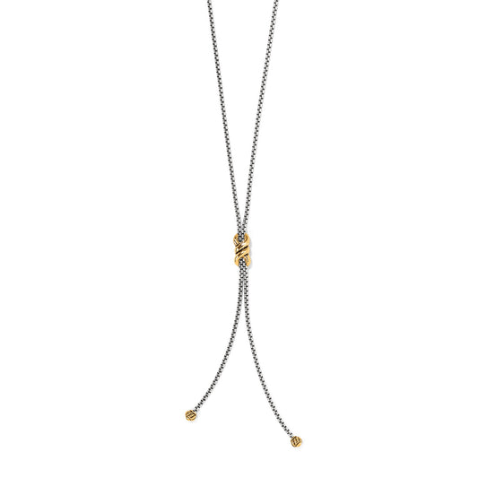 Womens Brighton Interlok Twist Two Tone Lariat Necklace