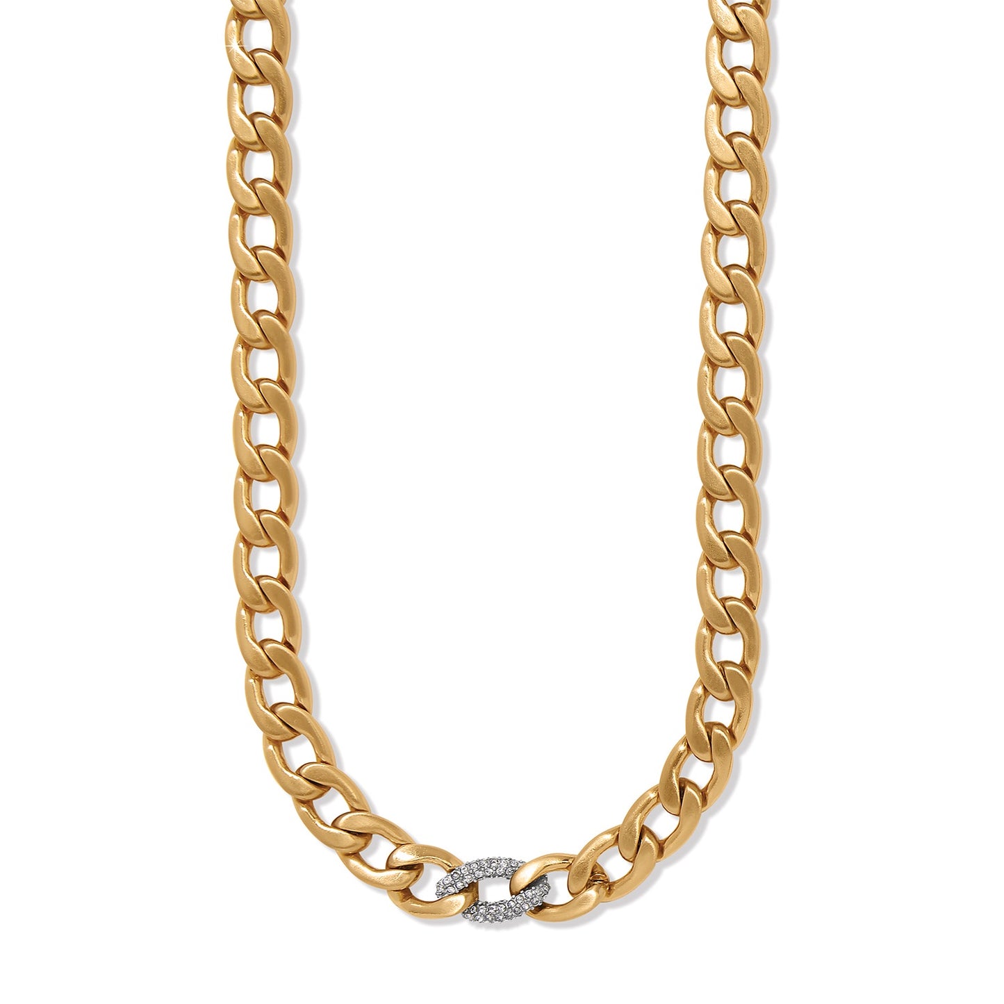 Womens Brighton Cleo Pave Link Necklace in Gold