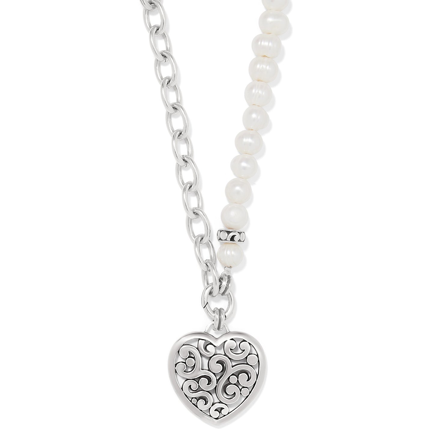 Womens Brighton Contempo Heart Pearl Charm Necklace