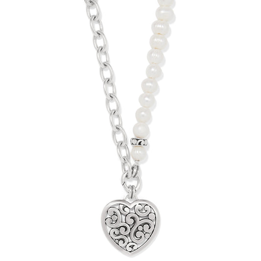 Womens Brighton Contempo Heart Pearl Charm Necklace