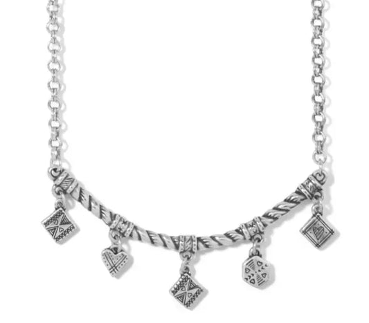 Womens Brighton Sonora Etched Silver Dangle Necklace