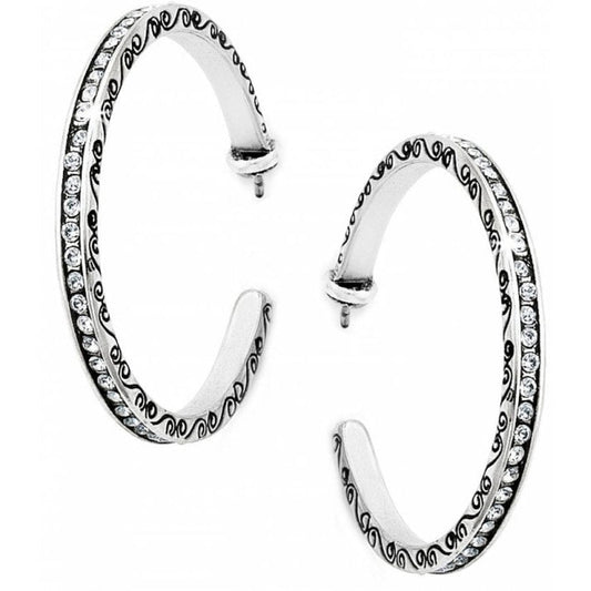 Womens Brighton Secret Of Love Hoop Post Earrings