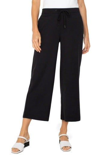 Womens Liverpool Pull On Wide Leg Trouser in Black