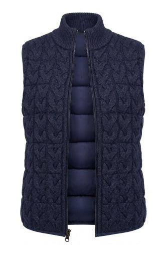 Womens Liverpool Sleeveless Reversible Quilted Vest in Navy