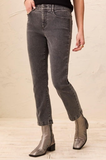 Womens Tribal Audrey Straight Leg Crop Jeans in Storm Grey