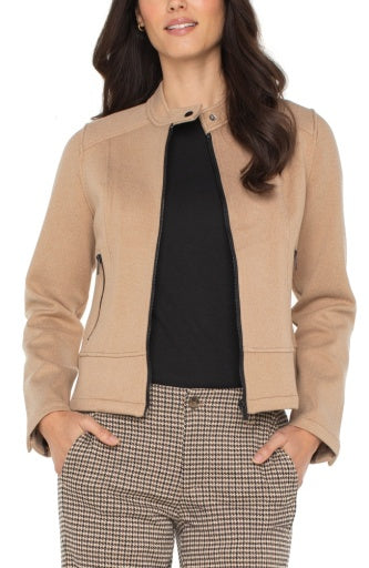 Womens Liverpool Biker Jacket in Camel