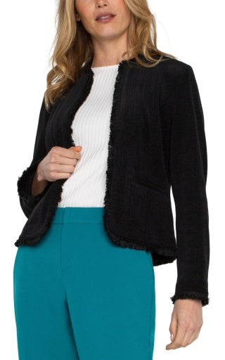 Womens Liverpool Collarless Jacket in Black