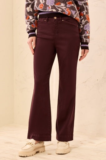 Womens Tribal Confort Stretch Wide Leg Pull on Pant in Fudge