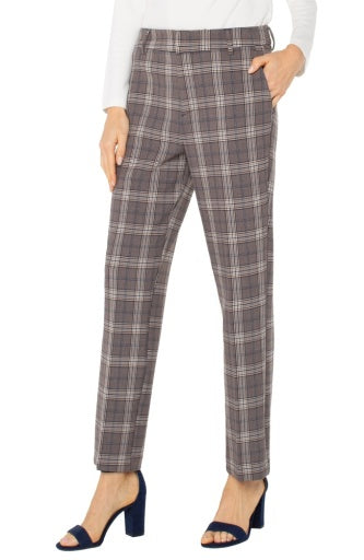 Womens Liverpool Hi Rise Kelsey Trouser in Brown/Navy Glen Check