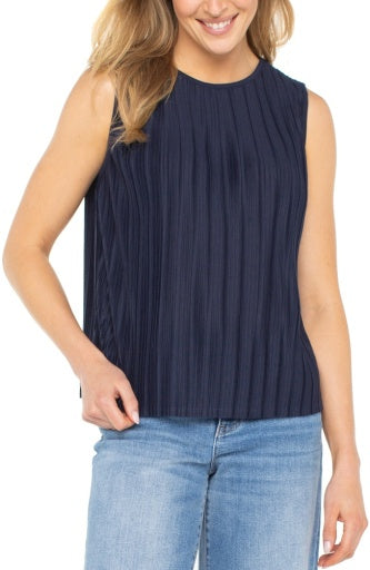 Womens Liverpool Sleeveless Crew Neck in Dark Navy