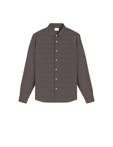 7 Diamonds Mens Precision Long Sleeve Shirt in Walnut