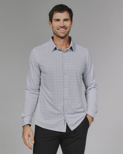 7 Diamonds Madrid Long Sleeve Sportshirt in White