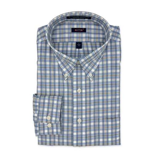 Hornor & Harrison Cullen Button Down Sport Shirt in Blue Plaid