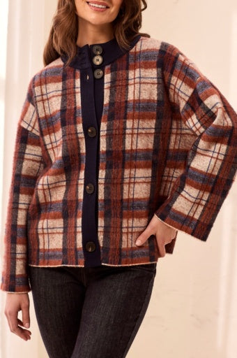 Womens Tribal Mock Neck Sweater Cardigan in Stellar
