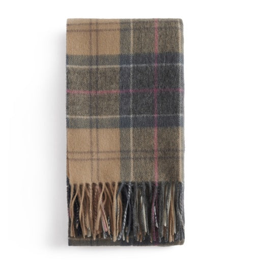 Womens Barbour Serena Lambswool Scarf in Dress/Hessian Tartan