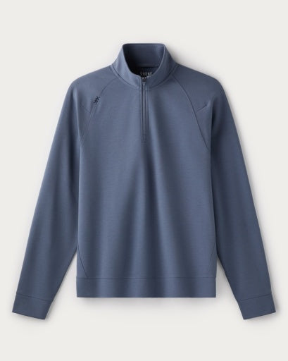 Rhone Mens Dreamstate Quarter Zip in Shale Blue