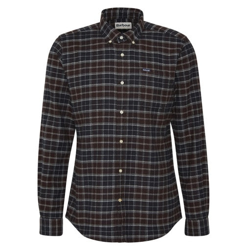 Barbour Mens Haddington Tailored Fit Sportshirt in Midnight Oak Tartan
