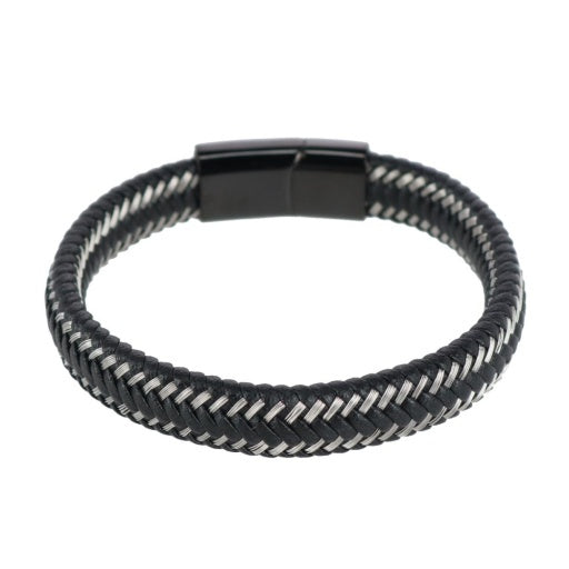 Trafalgar Esteban Loose Fit Bracelet in Black/Silver