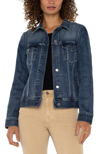 Womens Liverpool Classic Jean Jacket in Ponderay